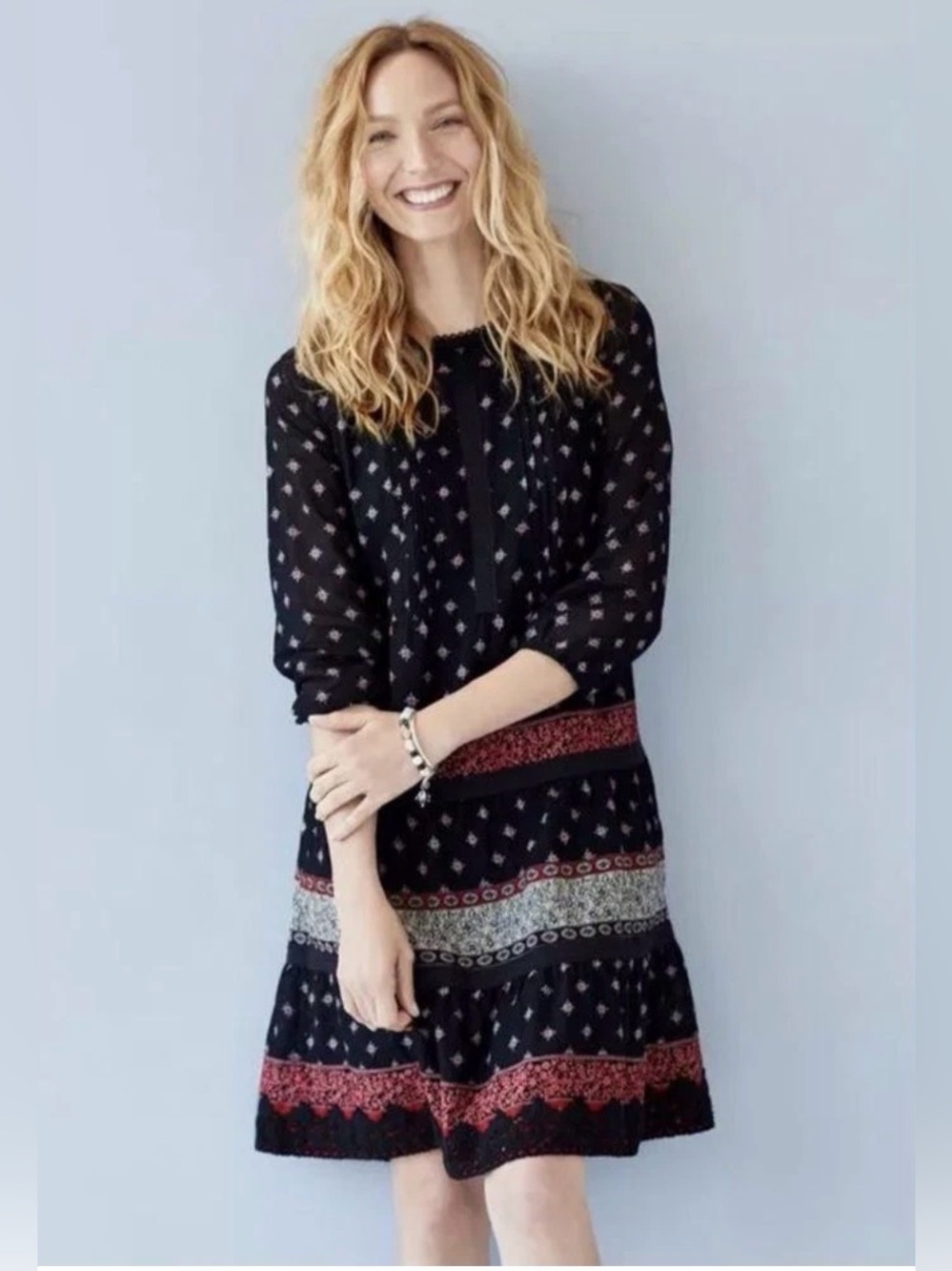 J. Jill Boho Lace Trim Dress • Size Small